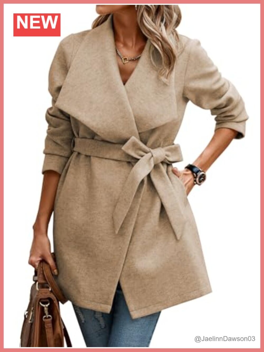 Wool Blend Pea Coat Classic Lapel Collar Long Trench Coat Winter Outerwear